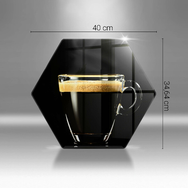 Tabla de cortar de vidrio Un vaso de café negro