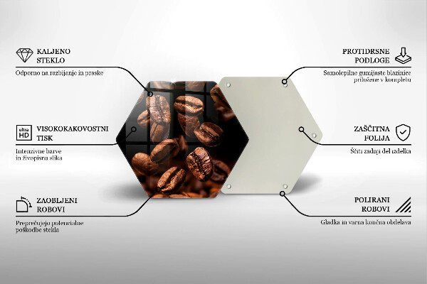 Tabla de cortar de vidrio Granos de café marrones