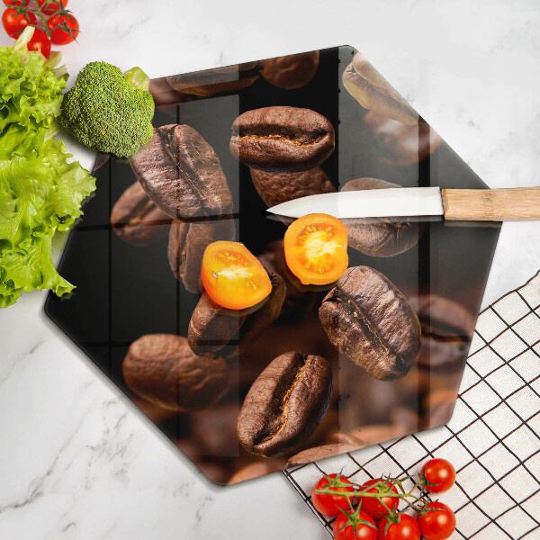 Tabla de cortar de vidrio Granos de café marrones