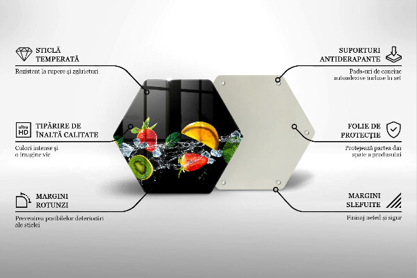 Tabla de cortar de vidrio Frutas en agua