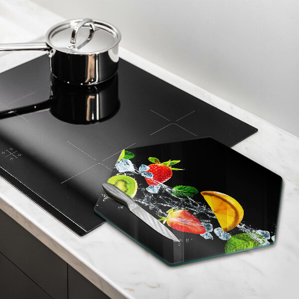 Tabla de cortar de vidrio Frutas en agua