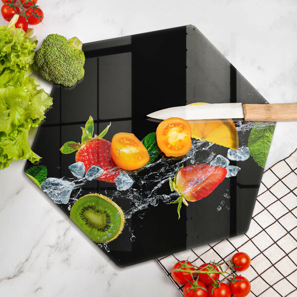 Tabla de cortar de vidrio Frutas en agua