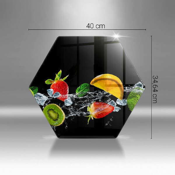 Tabla de cortar de vidrio Frutas en agua