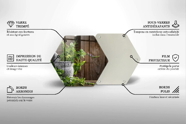Tabla de cortar de vidrio Hierbas verdes