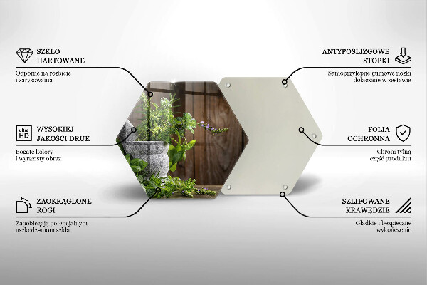 Tabla de cortar de vidrio Hierbas verdes