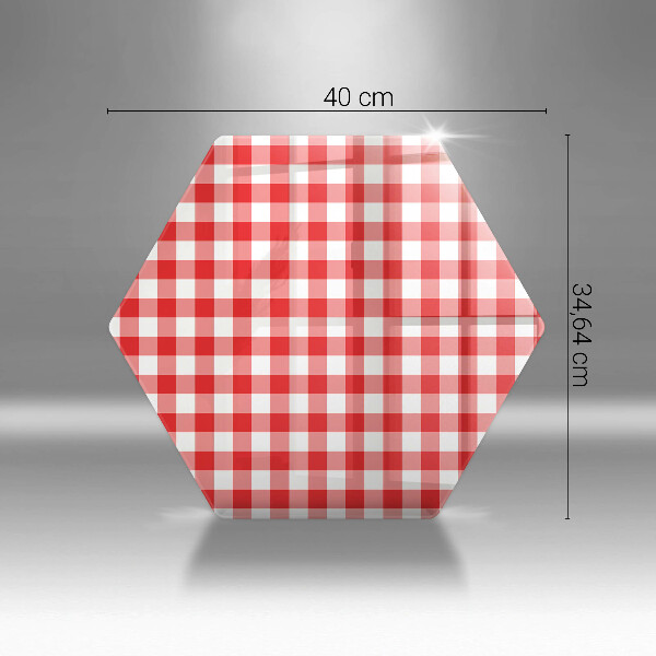 Tabla de cortar de vidrio Patrón de cuadros rojos y blancos