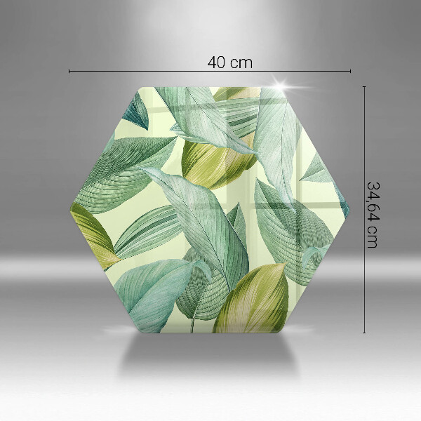 Tabla de cortar de vidrio Hojas tropicales verdes