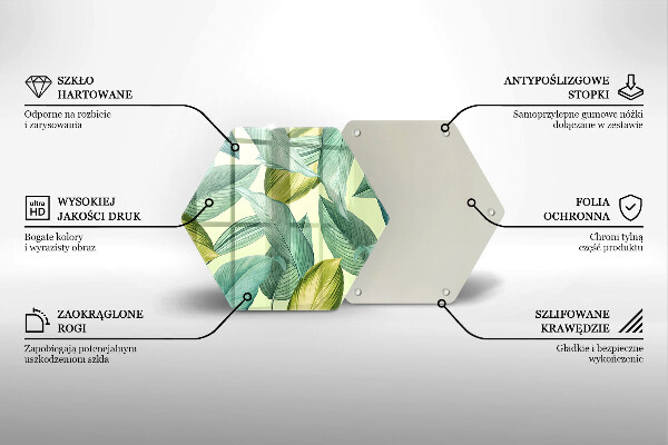 Tabla de cortar de vidrio Hojas tropicales verdes