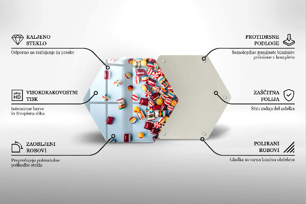 Tabla de cortar de vidrio Caramelos de colores
