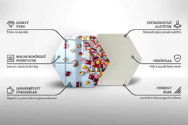 Tabla de cortar de vidrio Caramelos de colores