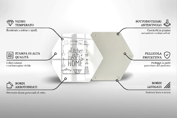 Tabla de cortar de vidrio Inscripción frase