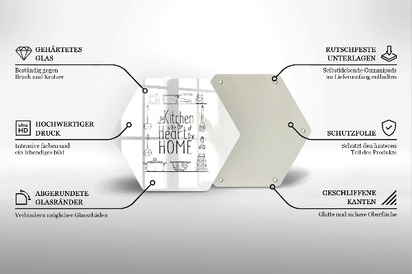 Tabla de cortar de vidrio Inscripción frase