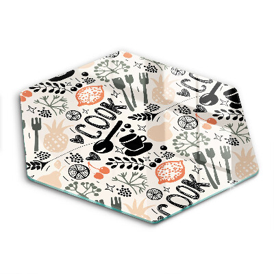 Tabla de cortar de vidrio Motivo de cocina de dibujos animados