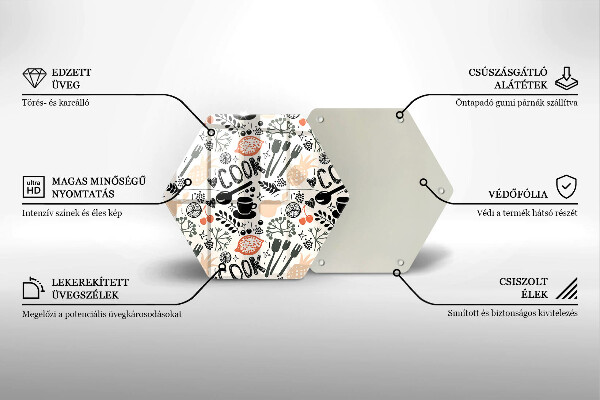 Tabla de cortar de vidrio Motivo de cocina de dibujos animados