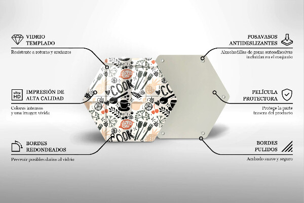 Tabla de cortar de vidrio Motivo de cocina de dibujos animados