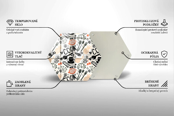 Tabla de cortar de vidrio Motivo de cocina de dibujos animados