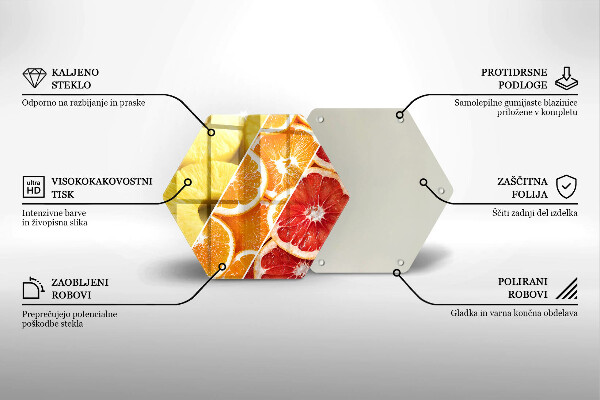 Tabla de cortar de vidrio Frutas coloridas