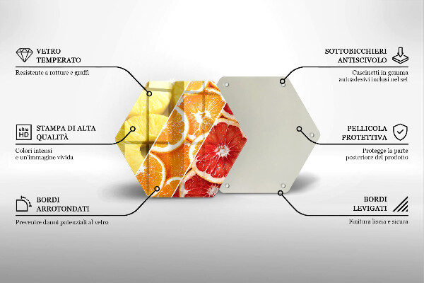 Tabla de cortar de vidrio Frutas coloridas