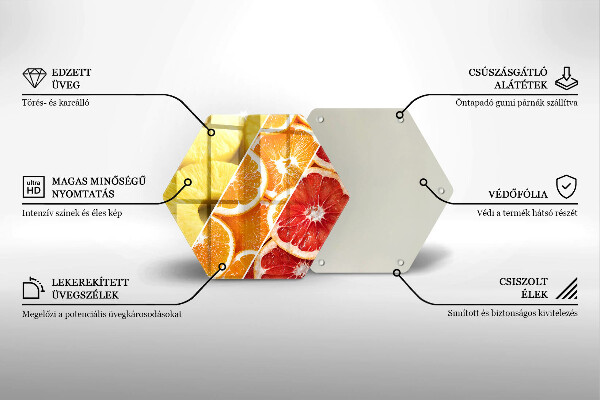 Tabla de cortar de vidrio Frutas coloridas