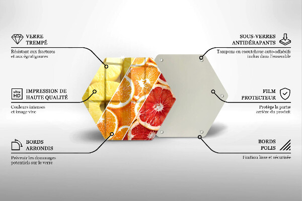 Tabla de cortar de vidrio Frutas coloridas