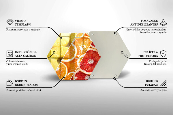 Tabla de cortar de vidrio Frutas coloridas