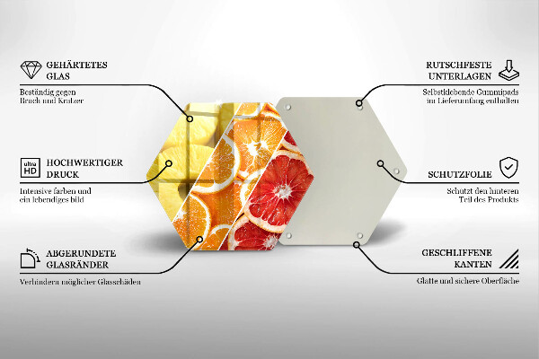 Tabla de cortar de vidrio Frutas coloridas