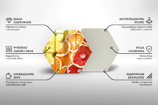 Tabla de cortar de vidrio Frutas coloridas