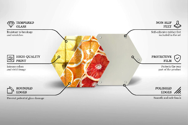Tabla de cortar de vidrio Frutas coloridas