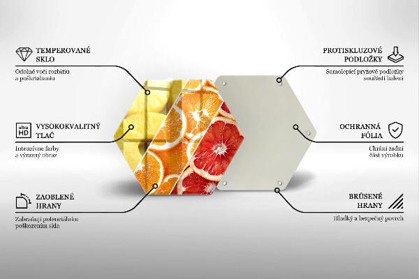 Tabla de cortar de vidrio Frutas coloridas