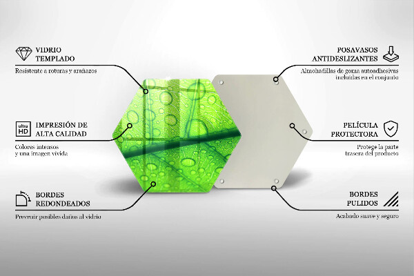 Tabla de cortar de vidrio Primer plano de una hoja