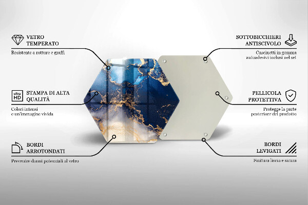 Tabla de cortar de vidrio Abstracción de mármol
