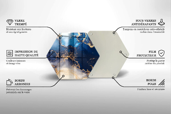 Tabla de cortar de vidrio Abstracción de mármol