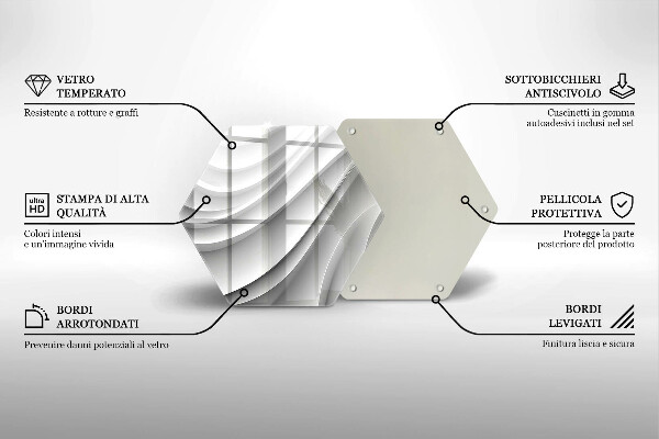 Tabla de cortar de vidrio Líneas geométricas