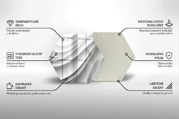 Tabla de cortar de vidrio Líneas geométricas