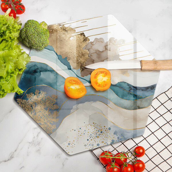 Tabla de cortar de vidrio Mármol colorido