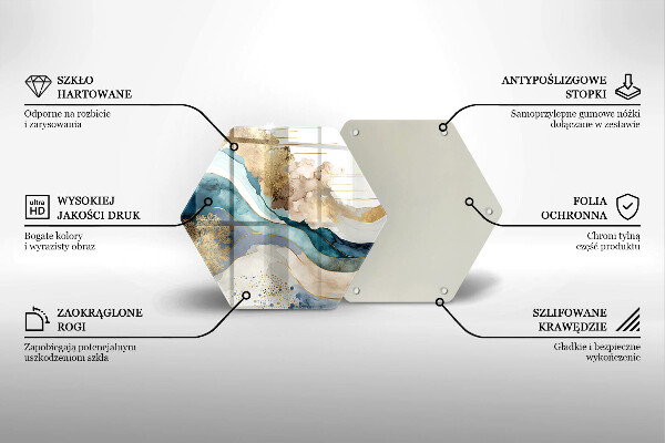 Tabla de cortar de vidrio Mármol colorido