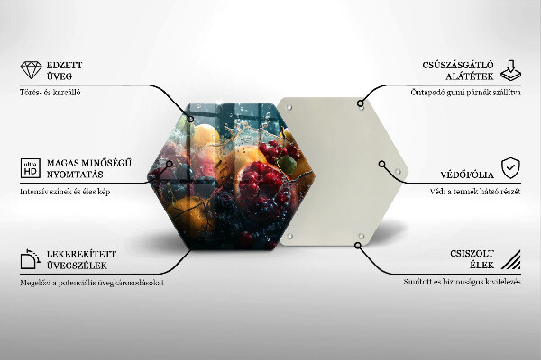 Tabla de cortar de vidrio Frutas en agua