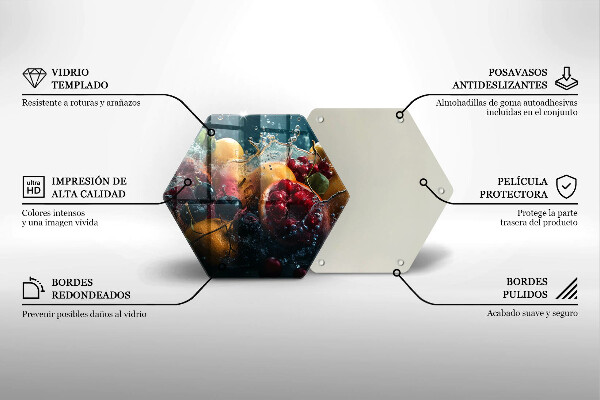 Tabla de cortar de vidrio Frutas en agua