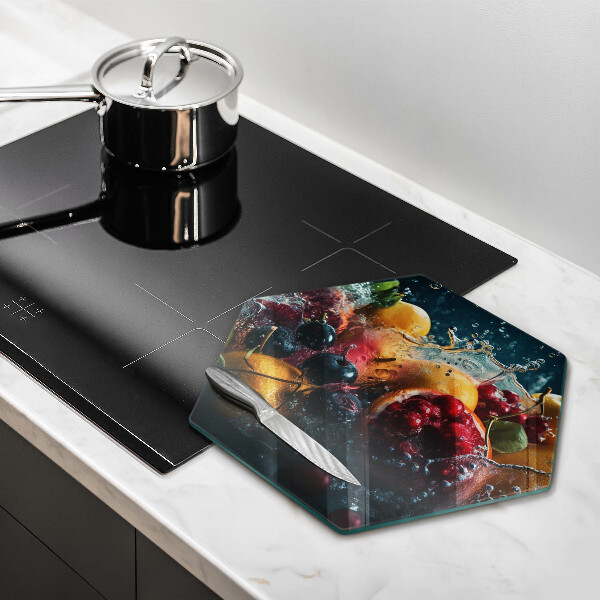 Tabla de cortar de vidrio Frutas en agua