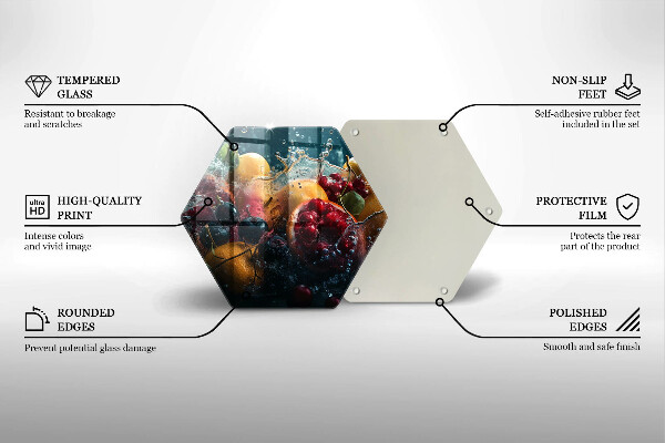 Tabla de cortar de vidrio Frutas en agua