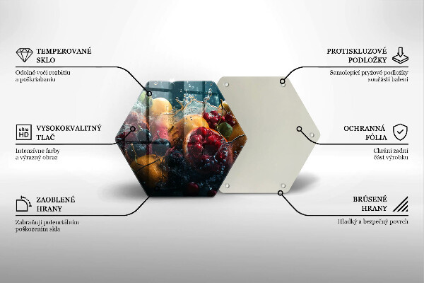 Tabla de cortar de vidrio Frutas en agua
