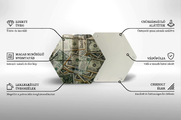 Tabla de cortar de vidrio Dólares de dinero