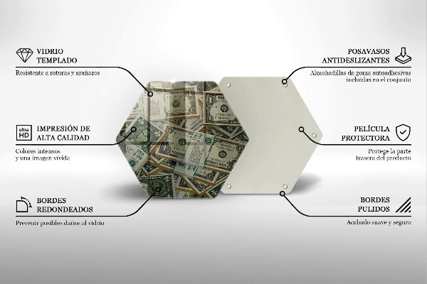 Tabla de cortar de vidrio Dólares de dinero