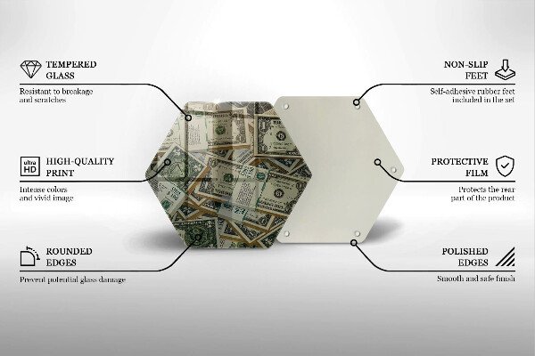 Tabla de cortar de vidrio Dólares de dinero