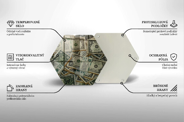 Tabla de cortar de vidrio Dólares de dinero