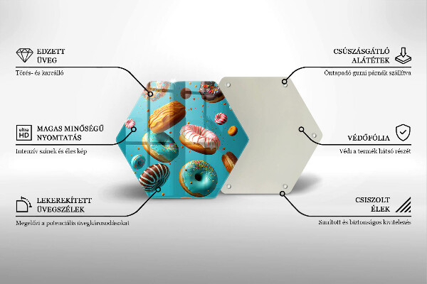 Tabla de cortar de vidrio Donas coloridas