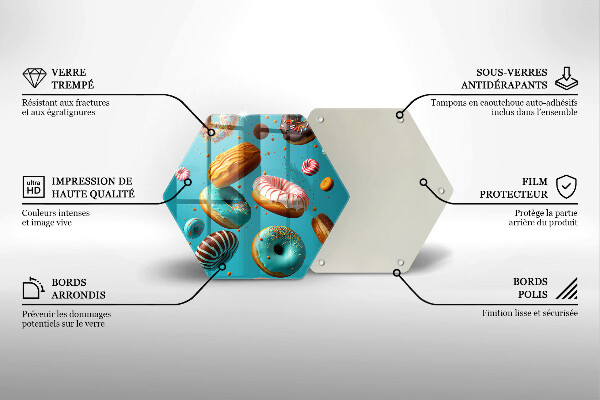 Tabla de cortar de vidrio Donas coloridas