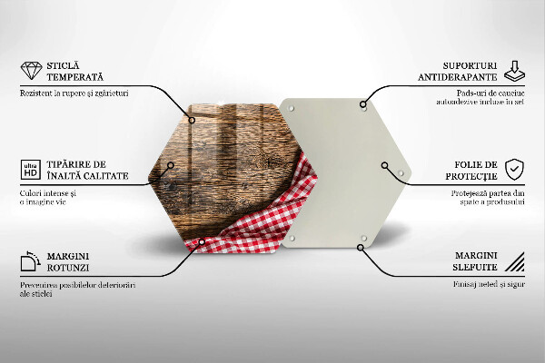 Tabla de cortar de vidrio Mesa de madera