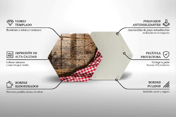 Tabla de cortar de vidrio Mesa de madera