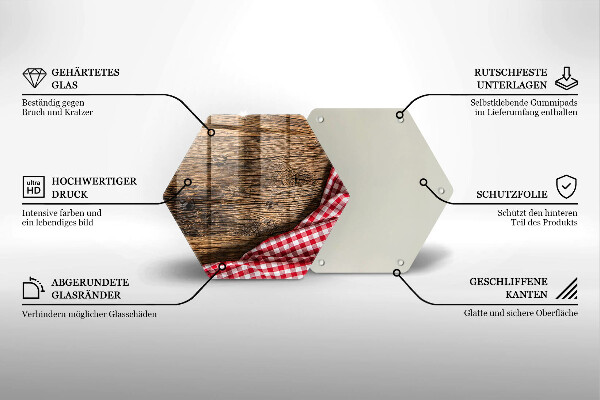 Tabla de cortar de vidrio Mesa de madera